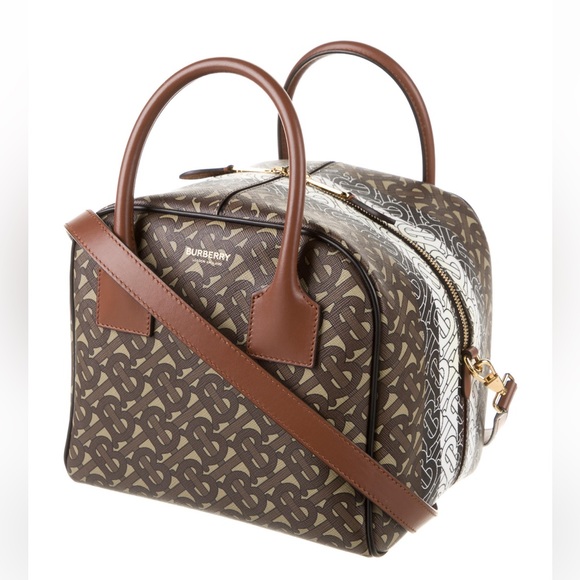 {Burberry} Monogram Cube Bowling Bag - Picture 3 of 12